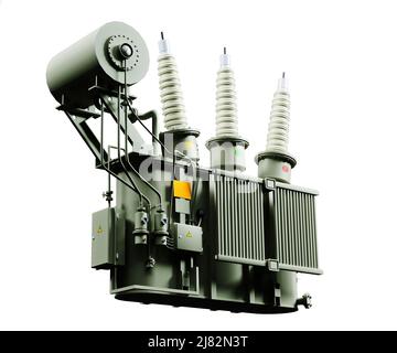 transformer isolated on black background 3d model Stock Photo