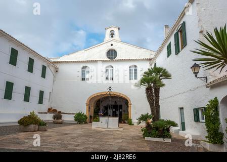 Virgen del Toro sanctuary. It is in the Mount of El Toro, municipality of Es Mercadal, Menorca, Spain, and was built from 1670 onwards on top of the o Stock Photo