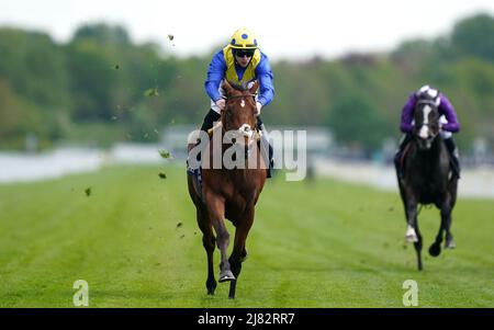 Desert Crown ridden by Richard Kingscote wins The Al Basti Equiworld Dubai Dante Stakes during day two of the Dante Festival 2022 at York racecourse. Picture date: Thursday May 12, 2021. Stock Photo