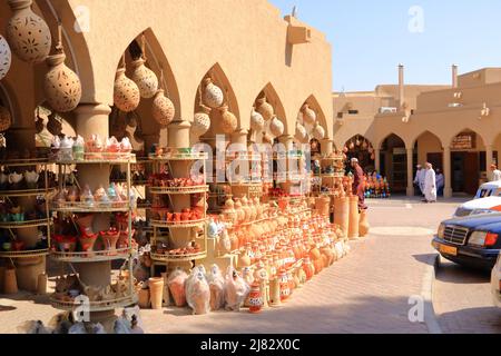 March 17 2022 - Nizwa in Oman: Handicraft products in the ancient Souq Stock Photo