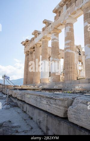 Athens-Greece, September 13, 2015 Parthenon temple on the Acropolis in Athens, Greece Stock Photo