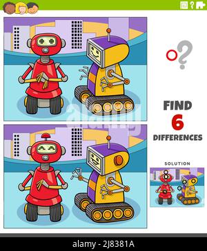 differences educational game for kids with two hens or chickens Stock ...