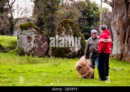 Grange stone circle in Lough Gur, Ireland. Stock Photo