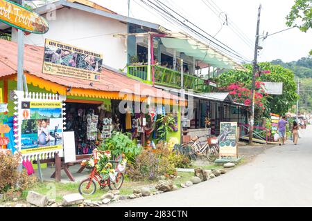 Street scene, C 215, Puerto Viejo de Talamanca, Limón Province, Republic of Costa Rica Stock Photo