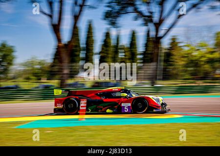 Imola, Italy - 12/05/2022, 05 ADCOCK Nick (gbr), JENSEN Michael (dnk), KAPADIA Alex (gbr), RLR Msport, Ligier JS P320 - Nissan, action during the 4 Hours of Imola 2022, 2nd round of the 2022 European Le Mans Series on the Imola Circuit from May 12 to 15, in Imola, Italy - Photo Paulo Maria / DPPI Stock Photo