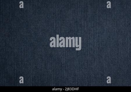 Dark blue paper texture. Macro book cover photograph. Stock Photo