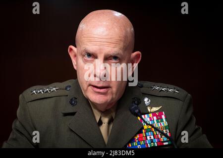 Washington, United States Of America. 12th May, 2022. Commandant of the Marine Corps General David Berger offers his opening statement during a Senate Committee on Armed Services hearing to examine the posture of the Department of the Navy in review of the Defense Authorization Request for fiscal year 2023 and the Future Years Defense Program, in the Dirksen Senate Office Building in Washington, DC, Thursday, May 12, 2022. Credit: Rod Lamkey/CNP/Sipa USA Credit: Sipa USA/Alamy Live News Stock Photo