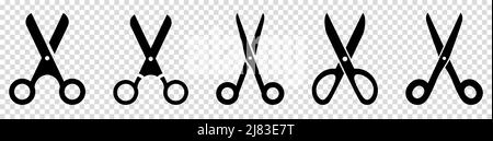 Scissors icons. Flat style. Vector illustration isolated on transparent background Stock Vector