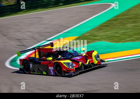 Imola, Italy - 12/05/2022, 05 ADCOCK Nick (gbr), JENSEN Michael (dnk), KAPADIA Alex (gbr), RLR Msport, Ligier JS P320 - Nissan, action during the 4 Hours of Imola 2022, 2nd round of the 2022 European Le Mans Series on the Imola Circuit from May 12 to 15, in Imola, Italy - Photo Paulo Maria / DPPI Stock Photo