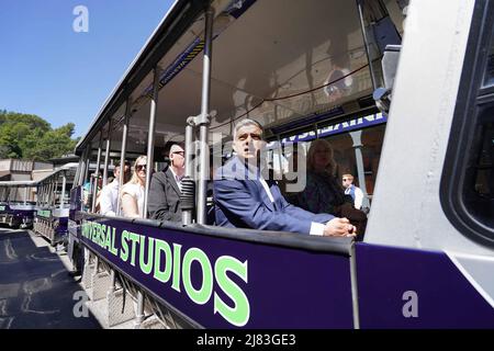 Mayor of London Sadiq Khan during a visit to Universal Studios in Los Angeles while on a visit to the US in a bid to boost London's tourism industry. Picture date: Thursday May 12, 2022. Stock Photo