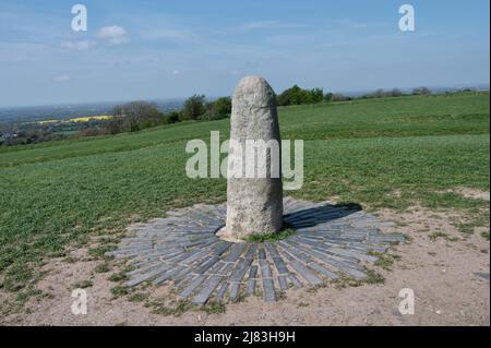 Hill of Tara, Ireland- April 21, 2022: The stone of Destiny atHill of Tara in Ireland Stock Photo