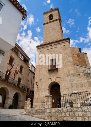 Church of San Andres, Iglesia de San Andres, in Alcala del Jucar, province of Albacete, Spain. Stock Photo