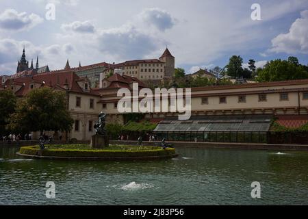 Prague, Czech Republic - May 7, 2022 - The Wallenstein Garden on a spring afternoon Stock Photo