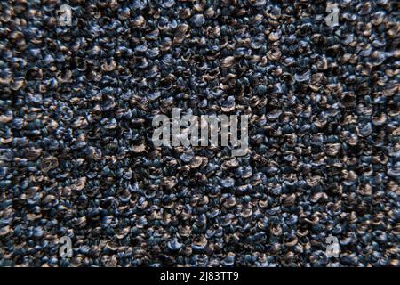 Soft gray fabric as a background macro photo, fabrics as an example for furniture Stock Photo