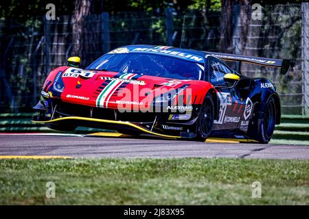 61 FORGIONE Gino (swi), MONTERMINI Andrea (ita), AF Corse, Ferrari 488 GT3, action during the 2nd of the 2022 Michelin Le Mans Cup on the Imola Circuit from May 12 to 14, in Imola, Italy - Photo: Paulo Maria/DPPI/LiveMedia Stock Photo