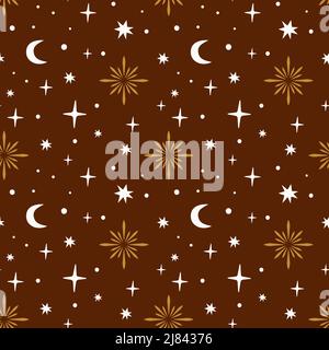 Vector sealess celestial pattern. Boho background Stock Vector