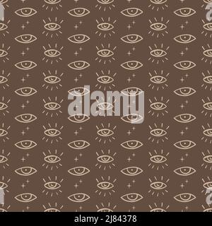 Vector seamless eyes pattern. Hand drawn eyes background Stock Vector