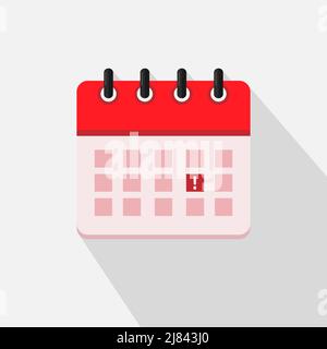 Calendar icon. Calendar deadline or event reminder. Isolated vector illustration Stock Vector