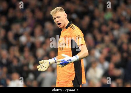 London, UK. 12th May, 2022. Aaron Ramsdale, the goalkeeper of Arsenal reacts during the game. Premier League match, Tottenham Hotspur v Arsenal at the Tottenham Hotspur Stadium in London on Thursday 12th May 2022. this image may only be used for Editorial purposes. Editorial use only, license required for commercial use. No use in betting, games or a single club/league/player publications. pic by Steffan Bowen/Andrew Orchard sports photography/Alamy Live news Credit: Andrew Orchard sports photography/Alamy Live News Stock Photo