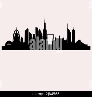 City Skyline of Dubai UAE Stock Vector