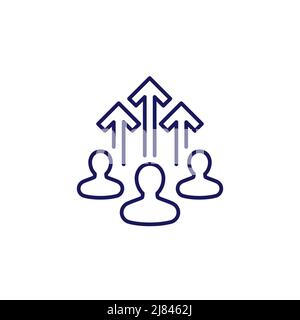 collect user data icon, line vector Stock Vector