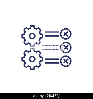 errors in process line icon with gears Stock Vector