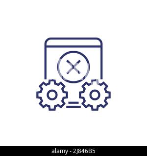 error or failure line icon Stock Vector