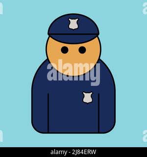 Policeman officer flat design - vector illustration Stock Vector