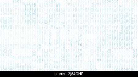 Simple binary background with bluish gray ones and zeros. Digitally vector graphic pattern Stock Vector