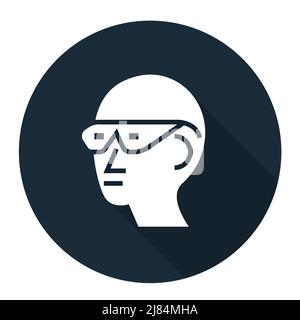 Wear Eye Protection Sign Isolate On White Background,Vector Illustration EPS.10 Stock Vector