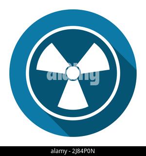 radiation icon symbol with long shadow black,Simple design style.vector illustration Stock Vector