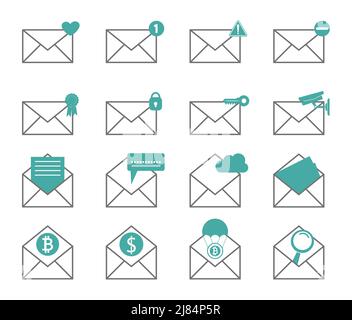Mail icon,New email notification,Simple design style,vector illustration Stock Vector