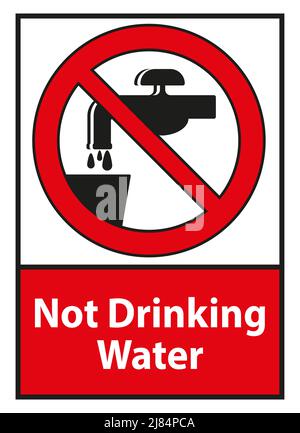 Not Drinking Water Symbol sign isolated on white background Stock Vector