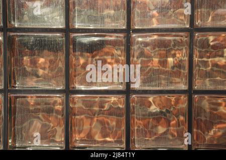 Glass Texture with Bricks in Background Stock Photo