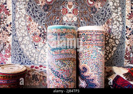 Persian rugs in various colors Stock Photo - Alamy