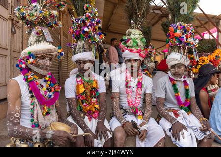 Kavant, the gathering arena for a tribal group since time immemorial. It is a gathering of the Rathva community. Stock Photo