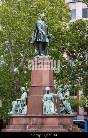 Count István Széchenyi Statue in Szechenyi Square, Budapest, Hungary. Stock Photo