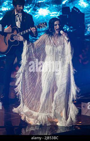 Laura Pausini performs during 2nd demi-final of Eurovision Song Contest. Turin (Italy) on may 12th, 2022. Photo by Marco Piovanotto/ABACAPRESS.COM Stock Photo