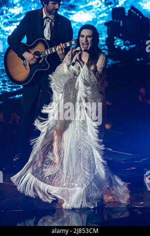 Laura Pausini performs during 2nd demi-final of Eurovision Song Contest. Turin (Italy) on may 12th, 2022. Photo by Marco Piovanotto/ABACAPRESS.COM Stock Photo