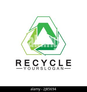 green arrow recycle logo vector icon template Stock Vector