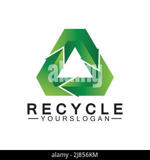 green arrow recycle logo vector icon template Stock Vector