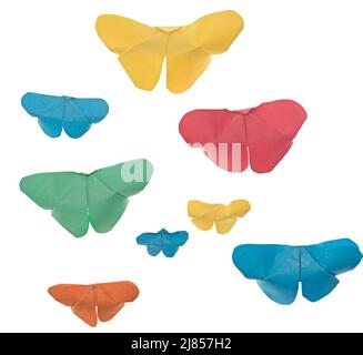 Origami butterflies isolated on white background Stock Photo