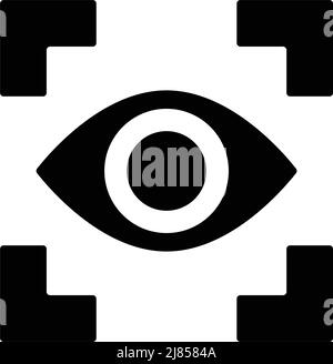 Focus and eye silhouette icon. Editable vector. Stock Vector