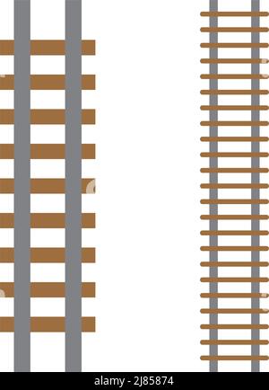 Railroad rail icon set. Editable vector. Stock Vector