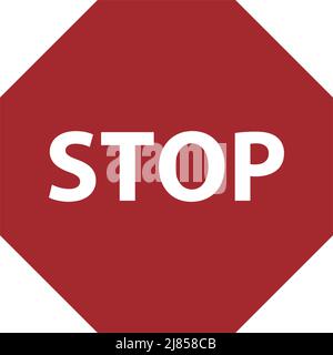 Octagonal red stop mark sign. Editable vector. Stock Vector