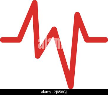 The red line icon on a cardiac ECG. Heartbeat. Editable vector. Stock Vector