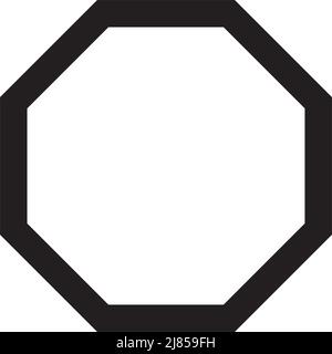 Octagon shape symbol vector icon outline stroke for creative graphic ...