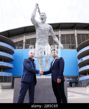 The Aguero Statue during the Premier League match Manchester City vs ...