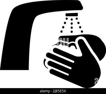 Hand Washing Icon. Black Stencil Design. Vector Illustration Stock ...