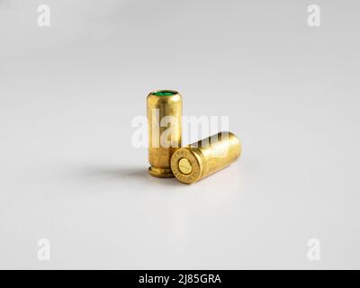 blank cartridges on white background Stock Photo
